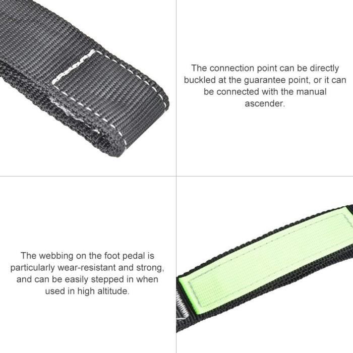 Pédale D'escalade/ascendeur En Polyester - Longueur 115.5 Cm, Résistance 23KN - Pour Alpinisme, Arboriste, Sauvetage - Légère Et Robuste
