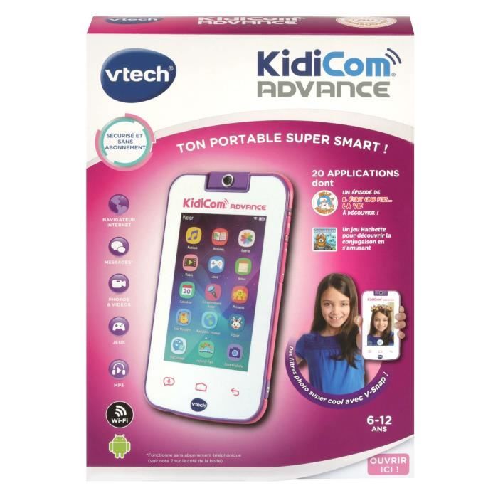 VTECH - Kidicom Advance - Smartphone enfant - Blanc et Rose - 6-12