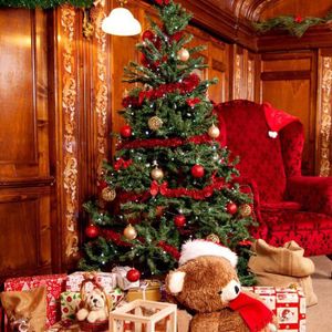 Guirlande De Noël - ZGEER - 270CM - Rotin Artificiel - Décoration Extérieure - Fleurs Incluses