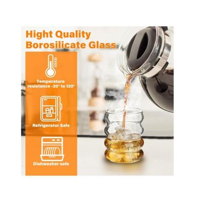 4 Verres à Cocktail 350ml Avec Pailles - Verre Borosilicate Bulles