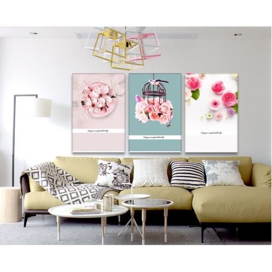 Moderne Fleur Oiseau Cage Anglais 3 Pièces Modulaire Image