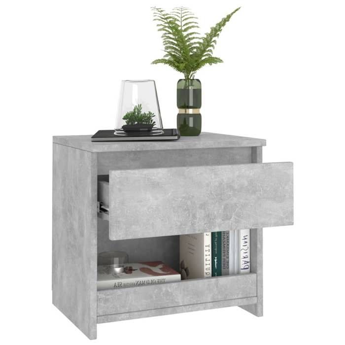 (41854)Table de nuit CHIC,Tables de chevet 2 pcs, Gris béton 40x30x39 ...