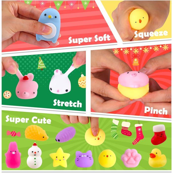 Calendrier De L'Avent 2025 Avec 24 Jouets Squishy Kawaii Pour Enfants | Cadeau De Noël Relaxant, Pour Filles Et Garçons Dès 3 Ans - 6