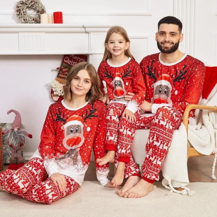 PYJAMA CHEMISE DE NUIT Pyjama de Noel Famille Combinaison Pyjama Jumpsuit Costume Maison Barboteuse Impirme des Cerfs de baby Chamois Cdiscount Pret a Porter