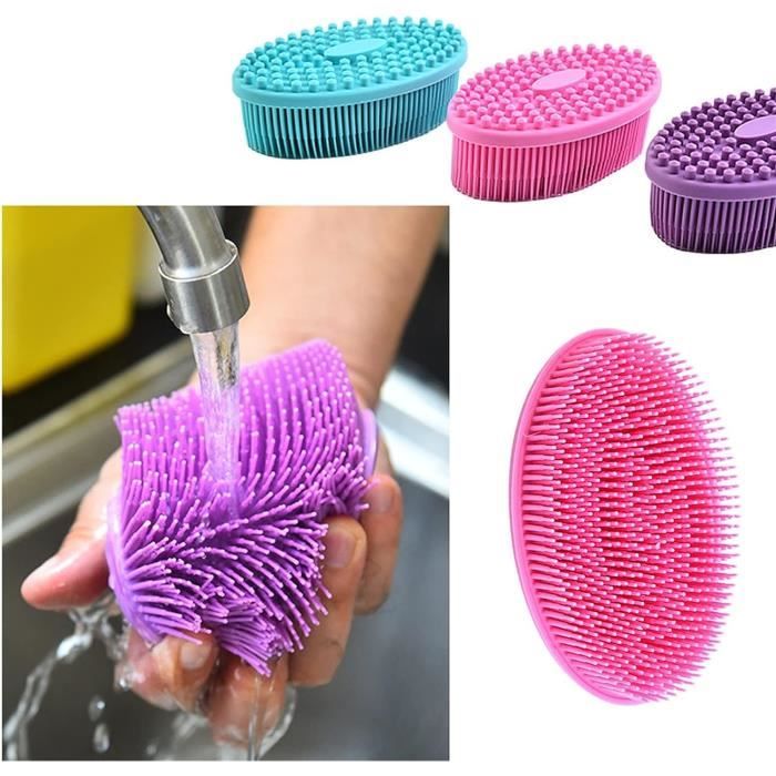 Brosse Sensorielle En Silicone Pour Bébé - Massage Tactile, Stimulation, Rose/Bleu/Rouge