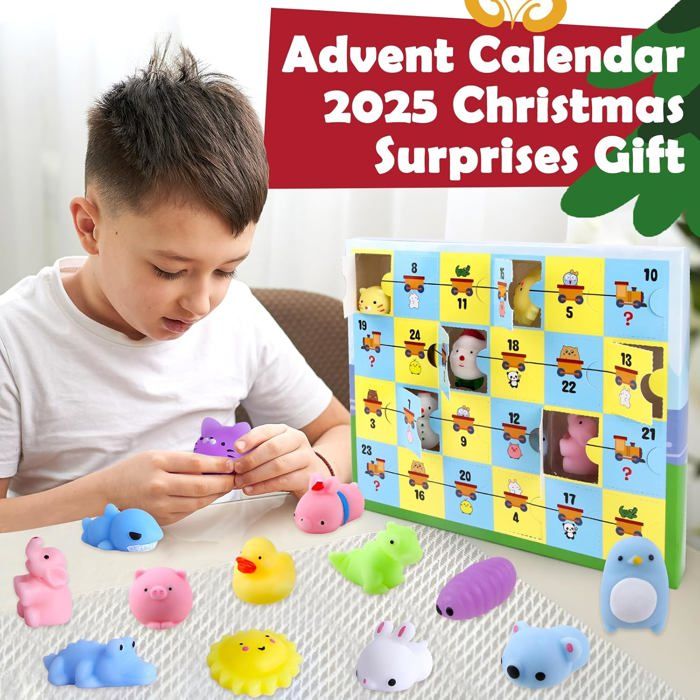 Calendrier De L'Avent 2025 Avec 24 Jouets Squishy Kawaii Pour Enfants | Cadeau De Noël Relaxant, Pour Filles Et Garçons Dès 3 Ans - 7