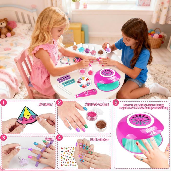Clementoni – Coffret Na Na Na Surprise! Décore Tes Ongles – Kit Manucure Enfant, Faux Ongles Et Autocollants, Dès 6 Ans, Fabriqué En Italie