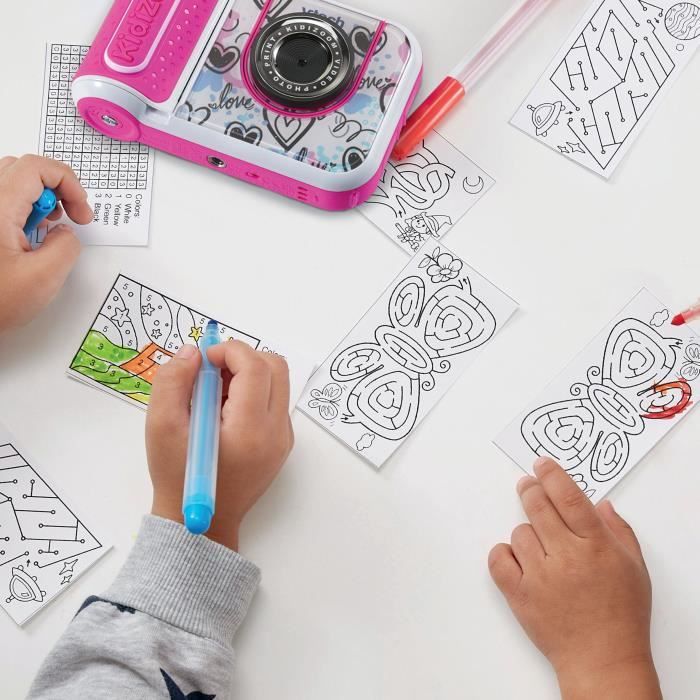 Appareil Photo Instantané Vtech KidiZoom Print Cam Rose - Imprime Tes Photos Directement - Pour Enfants 4-12 Ans