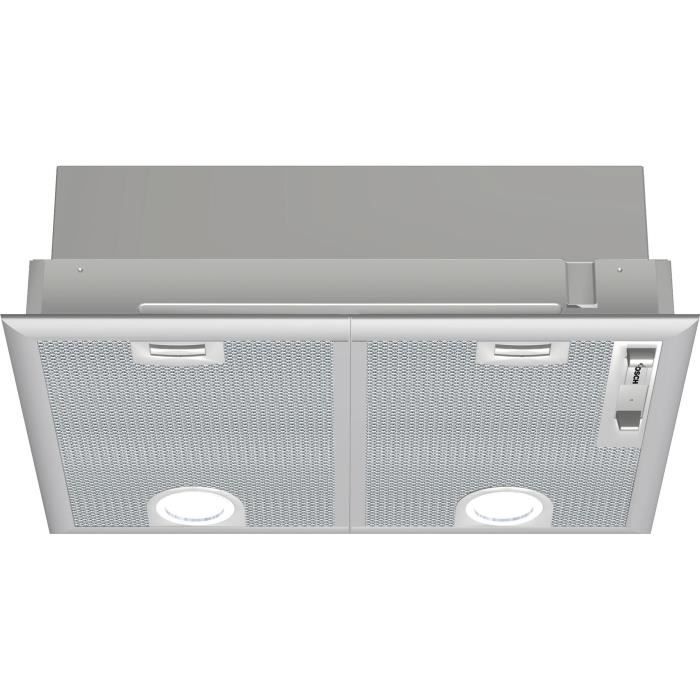 BOSCH DHL555B - Groupe filtrant - Evacuation / Recyclage - Débit evac air max 650 m3-h - 3 vitesses - Larg 53cm - Argent métallisé
