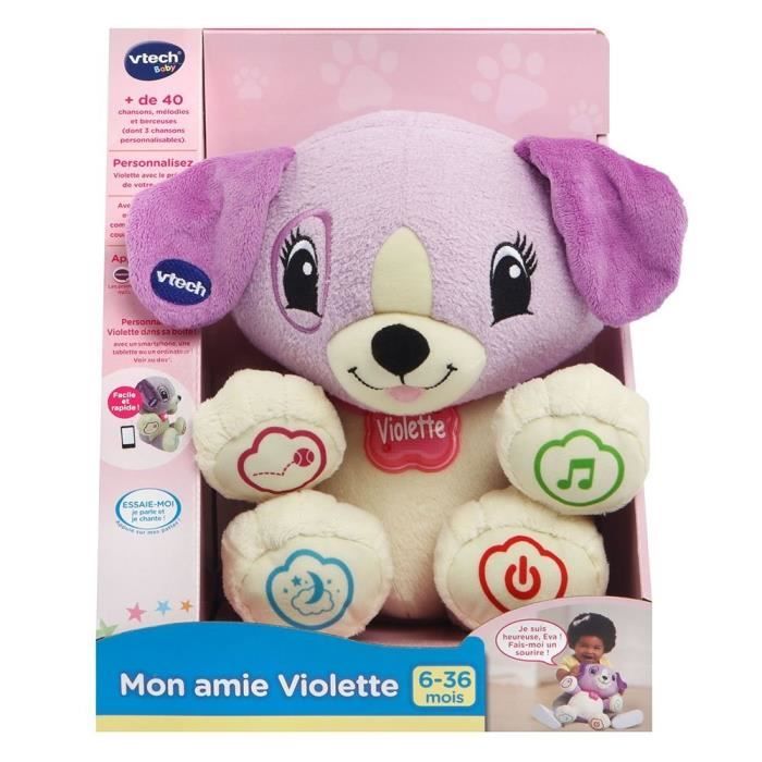 VTech - Peluche interactive et personnalisable - Violette, mon amie pattes  magiques