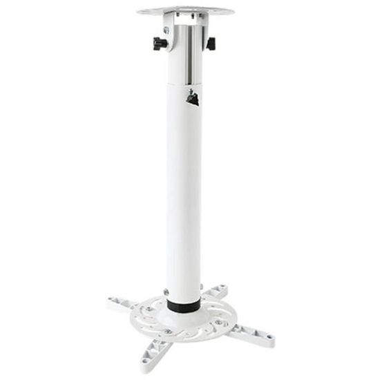 Support Plafond INOTEK Pour Vidéoprojecteur - Hauteur Réglable 50 à 77 Cm, Charge 15 Kg, Orientation 360°, Inclinaison 30°