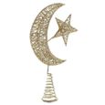 Boule de noel,Décoration de noël, étoile, arbre de lune, ornement de vacances - Type Gold-0
