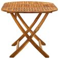 Table de jardin pliante - Qqmora - Idyllique - brun - bois d'acacia massif avec finition à l'huile - 160x85x75cm(LxlxH)-0