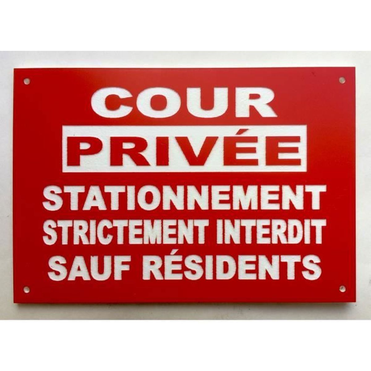 Aua Signalétique Schild \"Cour Privée Stationnement Interdit\" – 450 Mm, PVC Oder Aluminium