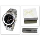 CHTIME PARIS Montre homme - Nouveau - Lampe de poche - Étanchéité légère - Quartz - Bracelet métal