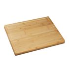 Relaxdays Planche à Découper Bambou, antibactérien, Rigole à Jus, Billot Plan de Travail Cuisine, 2x56,5x50 cm, Nature