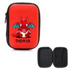 TAPERSO Pochette rouge pour carte pokemon magic dragon kawai R prenom