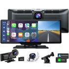 TOGUARD 10" Autoradio Carplay Caméra voiture 2.5K+1080P Double camera Dashcam,écran tactile Android Auto sans fil pour Uber/Taxi/