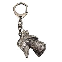 Porte-clés chien Art-Dog Porte-clés mignon Scottish Terrier - Terrier Écossais, argent avec serrure de 2,5 cm, 5,2x3,8x11cm