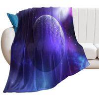 Couverture en molleton pour enfants - Pleine lune - Violet - 100x125 cm
