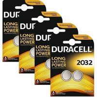 8 x Duracell CR2032 3V pile à pile au lithium 2032, DL2032, BR2032, SB-T15