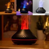 Humidificateur d'Air,3d colorful flame usb humidifier car aromatherapy diffusers portable portable pour chambre-maison noir-130ML