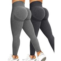 Lot de 1 Legging de Sport Femme, Push Up Taille Haute Elastique Pantalon Yoga/Jogging Femme, Gris+Noir