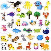 AOEVUIR 36 Pcs Magnet Frigo Enfant Animaux Aimantés Aimant Enfant Aimant De Réfrigérateur Jouets éducatifs en Bois Aimants De Dessins Animés pour Tableaux Magnétiques Réfrigérateurs Tableaux Blancs