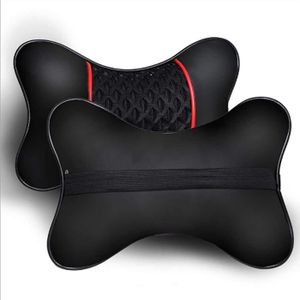 Lot De 2 Oreillers D'appui-tête Auto En Cuir - Confort Mémoire Pour Coussin Lombaire Et Repos De Cou