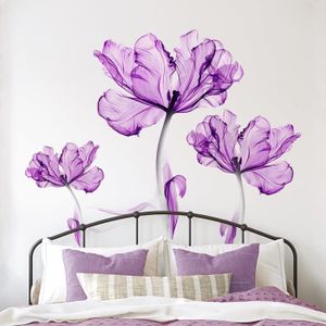 Sticker Mural Fleur Lotus violet - TenStickers