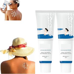 SOLAIRE CORPS VISAGE Solaire pour soins de la peau, crème solaire hydratante Spf50+ Pa++++, soins de la peau imperméables, forte protection UV (2pièces)