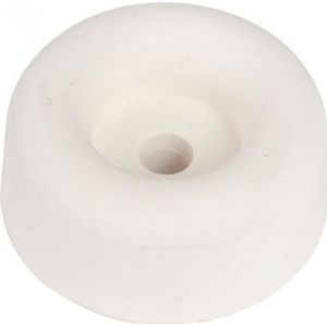 BUTÉE - CALE-PORTE Butoir rond caoutchouc blanc creux - Ø 30 x 20 mm - Civic industrie