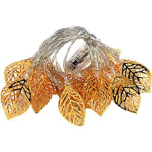 GUIRLANDE D'EXTÉRIEUR Guirlande Lumineuse À Led En Fer Forgé - Feuille D'Or - Pour Halloween, Noël, Décoration Extérieure - 3D - Feuille D'Or - ([d12834]