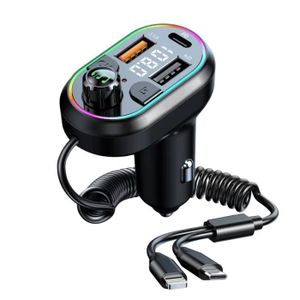 F22 double USB chargeur de voiture intelligent Bluetooth appelant  dispositif Audio de voiture 7 couleurs LED lecteur MP3 de voiture