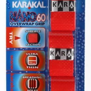 GRIP RAQUETTE DE BAD. Surgrip Karakal Nano 60 Rouge