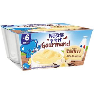 DESSERT LACTÉ NESTLÉ P'tit Gourmand saveur Vanille - 4x100 g - D