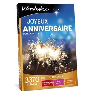 COFFRET SÉJOUR Wonderbox - Coffret cadeau anniversaire - Joyeux anniversaire pétillant - 3370 activités fun