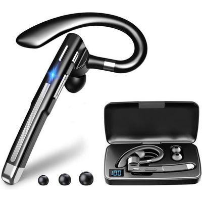 Oreillette Bluetooth 5.2 Avec Affichage LED - Batterie 300mAh Longue Durée - Étanche IPX5 - Pour Conduite Et Bureau - 11