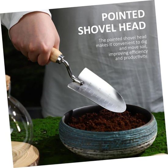 Truelle De Jardin à Manche Rond Métal – 29 Cm De Long, Argentée, Uxcell