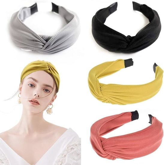 4 Pi ces Bandeau Cheveux Femme Vintage Larges Serre T tes En Tissu Mode 4 Pi ces Bandeau Cheveux Femme Vintage Larges Serre T tes En Tissu Mode