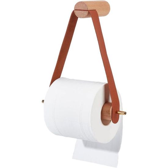Dérouleur Papier Toilette En Bois Rustique - Fixation Murale Par Vis - Salle De Bain