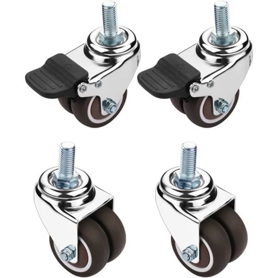 Roulettes pour Chaise de Bureau Silencieuses, Lot de 5 Roulettes à Chaise de Bureau Rotation à 360 °, Universelles roulettes Pivotantes 11mm x 22mm Roulement et Résistantes à L'Abrasion