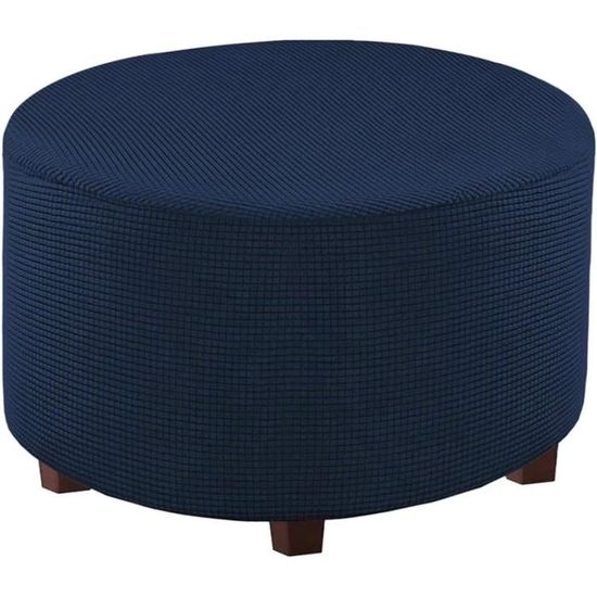 Housse De Repose-Pieds Jacquard Élastique Gris 45x45x35cm - Protection Douce Et Lavable Pour Pouf, Tabouret Carré