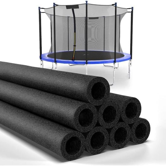 Lot De 4 Poteaux De Trampoline – Acier 2.5 Cm, Housse PE Imperméable, Compatible 1.8 à 4.8 M