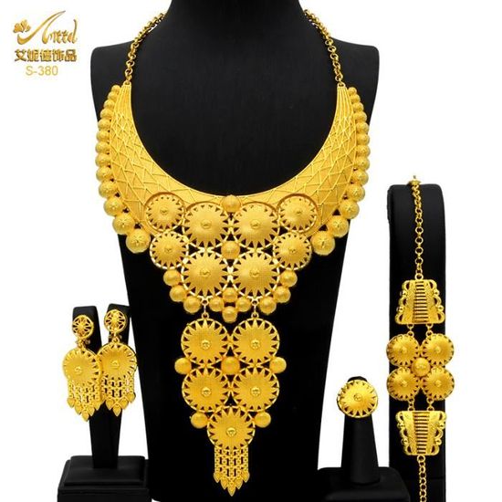 Nouveaux ensembles de bijoux Vintage maroc plaqué or Antique collier et