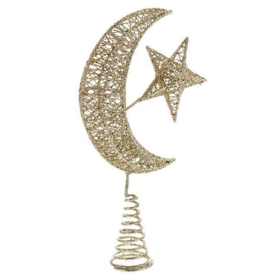 Boule de noel,Décoration de noël, étoile, arbre de lune, ornement de vacances - Type Gold