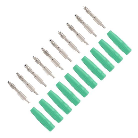 BigKing Fiches Banane Rétractables 4mm - Lot De 10 (5 Rouge, 5 Noir) - Cuivre Rouge, Gaine PE, Pour Tests Électriques Industriels - 12
