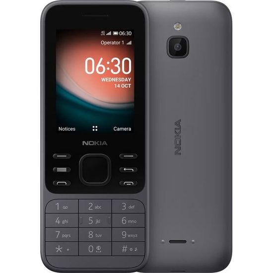 Smartphone NOKIA 6300 4G TA-1287 DS FR CHARCOAL - Gris - 5,5" - Tactile - 1000 mAh - DAS faible