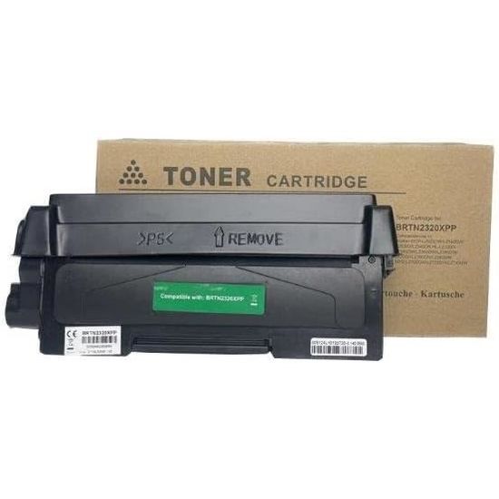 Pack 2 Cartouches Toner Compatibles Brother TN2320/TN2310 - Noir - Rendement 2600 Pages - Haute Qualité