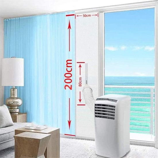 EffiFish Joint De Porte Climatiseur Mobile 210x90cm - Couvercle Balcon Avec Fermeture Éclair Pour Unité Portable